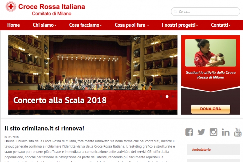 Online il nuovo sito internet della Croce Rossa di Milano
